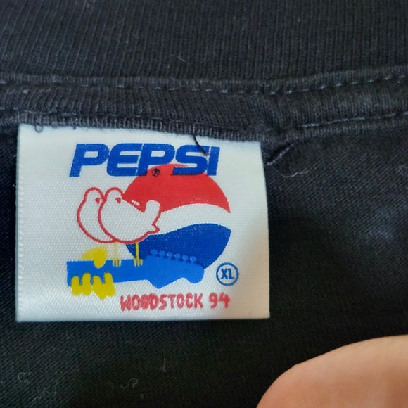 Vintage 1994 Woodstock Live It Love Pepsi T‎ Shirt Black XL Festival -READ- - Picture 5 of 8